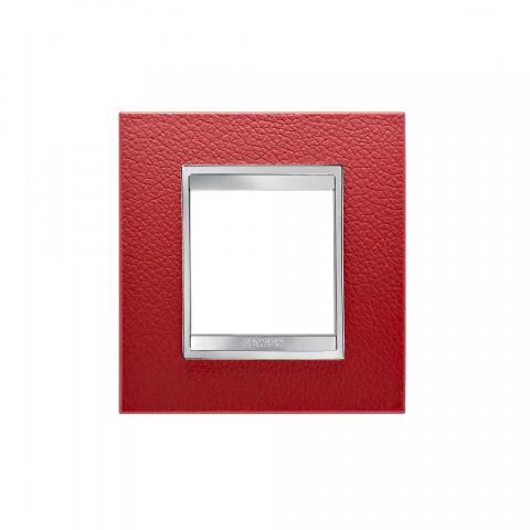 LUX International 2 gang plate - Leather - Ruby