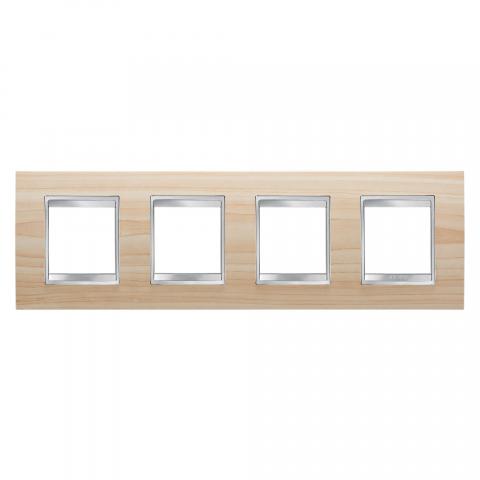 LUX International 2+2+2+2 gang horizontal plate - wood - Maple