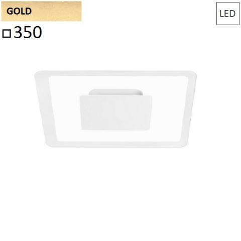 Wall/ceiling lamp 350x350 LED 19W gold