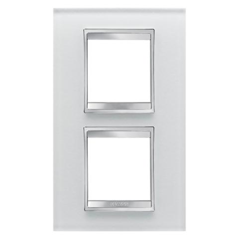 LUX International 2+2 gang vertical plate - Glass - Ice