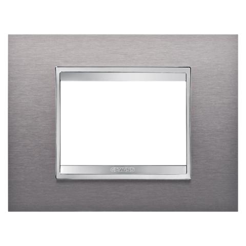 Рамка LUX 3 модула - Brushed Stainless Steel