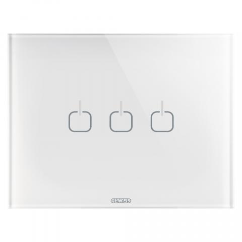 PLATE ICE TOUCH - 3 SYMBOLS  - GLASS - White