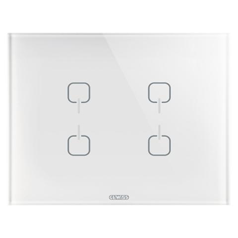 Plate ICE TOUCH KNX - 4 Symbols - Glass - White