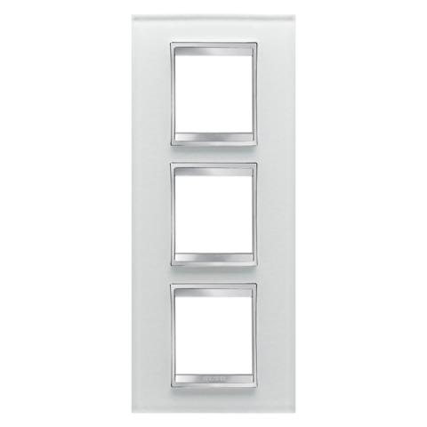 LUX International 2+2+2 gang vertical plate - Glass - Ice
