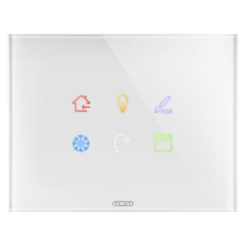 Plate ICE TOUCH KNX - 6 Touch zones - Glass - White 