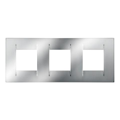 GEO International 2+2+2 gang horizontal plate - Chrome
