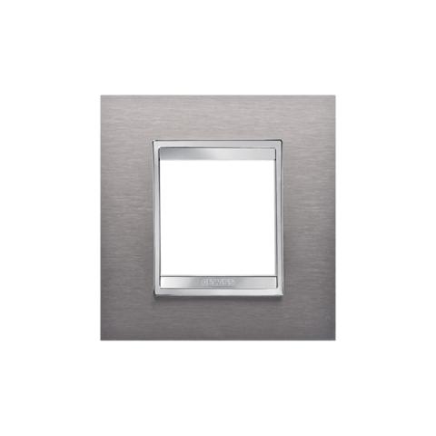 LUX International 2 gang plate - Brushed Stainless Steel