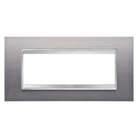 LUX plate - 6 gang - Brushed Stainless Steel
