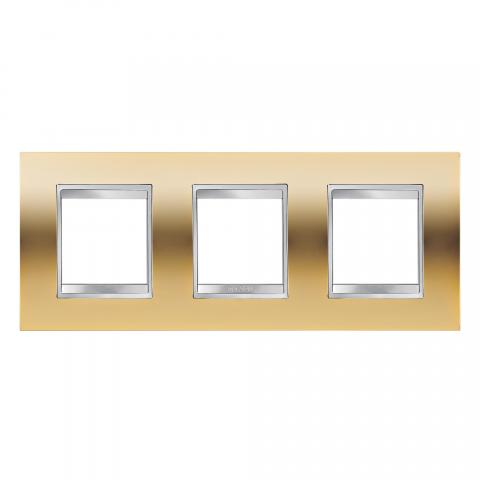 LUX International 2+2+2 gang horizontal plate - Gold