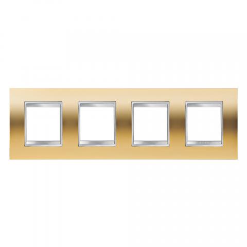 LUX International 2+2+2+2 gang horizontal plate - Gold