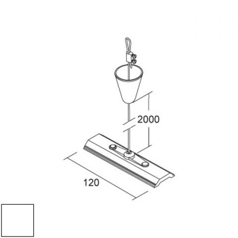 Suspension kit with steel wire 2000mm and 120mm plate