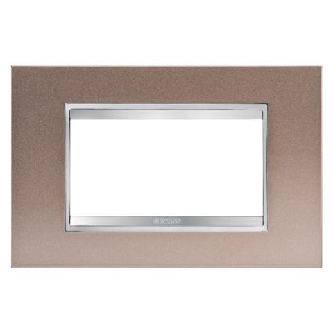 LUX plate - 4 gang - Metal - Pearly Bronze