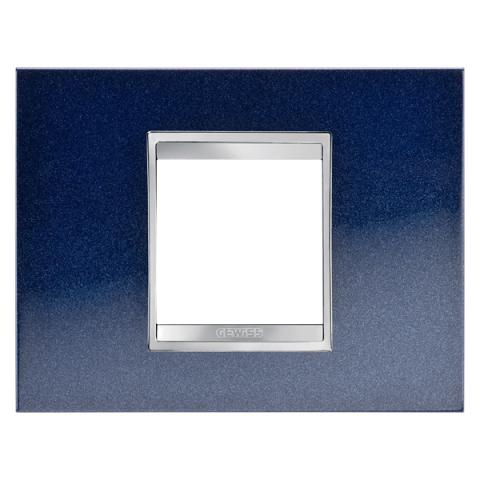 LUX plate - 2 gang - Metal - Chic Blue