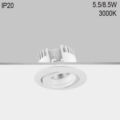 Adjustable downlight RA 8 DIXIT LED 5.5/8.5W 3000K CRI90 IP20  
