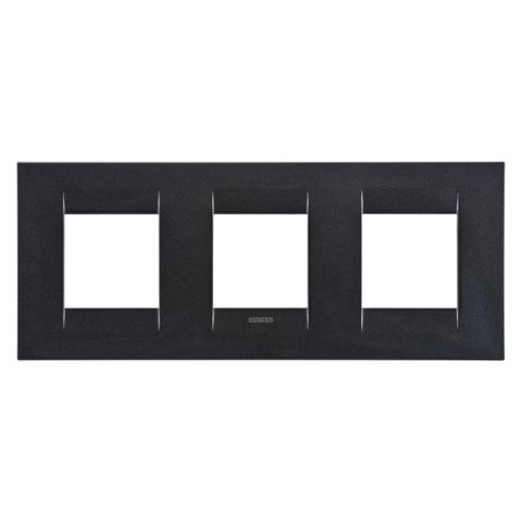 GEO International 2+2+2 gang horizontal plate - Slate