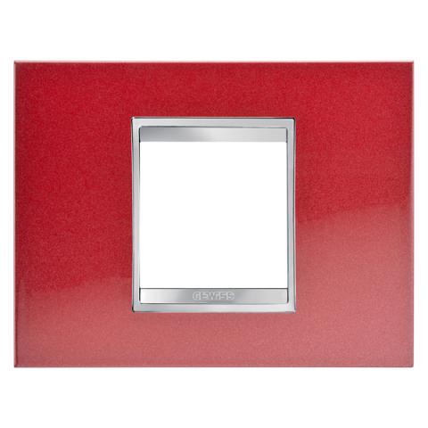 LUX plate - 2 gang - Metal - Glamour Red