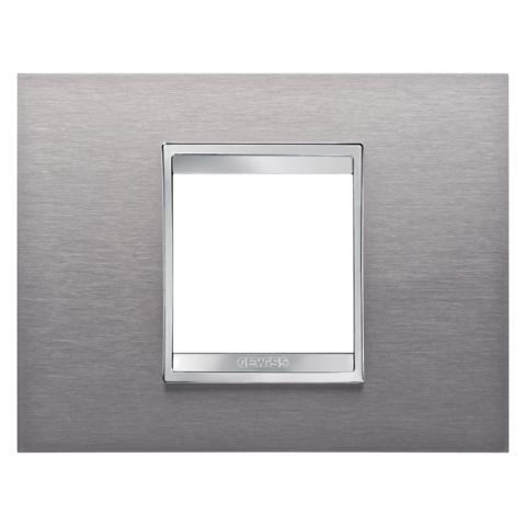 LUX plate - 2 gang - Brushed Stainless Steel