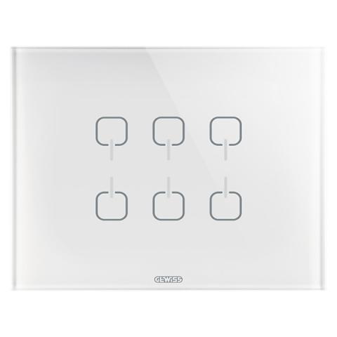 Plate ICE TOUCH KNX - 6 Symbols - Glass - White