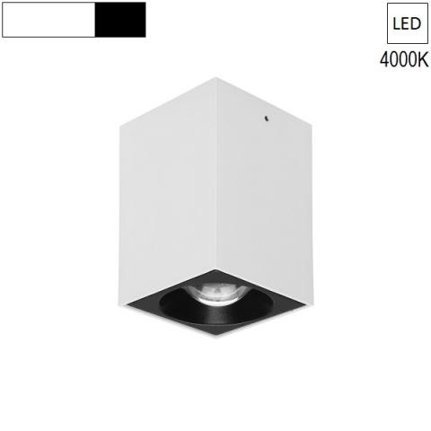 Плафон/Спот 80x80 H155 LED 7.5W 4000K бяло/черно