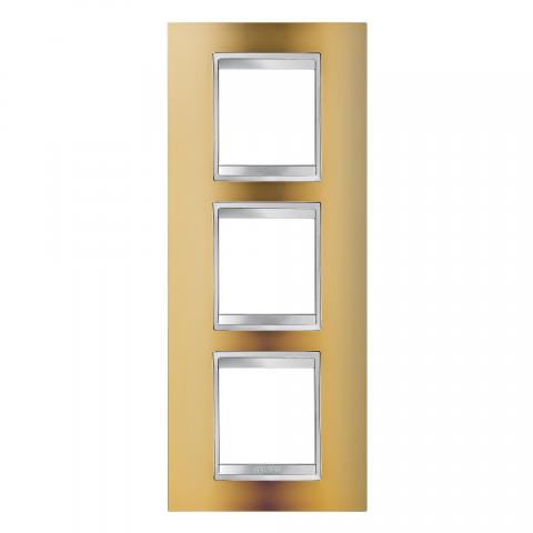 LUX International 2+2+2 gang vertical plate - Gold