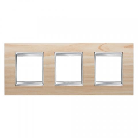 LUX International 2+2+2 gang horizontal plate - wood - Maple