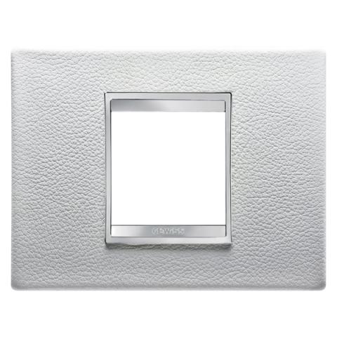 LUX plate - 2 gang - Leather - White