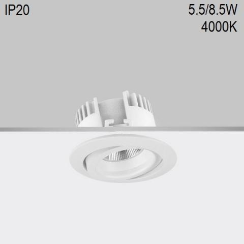 Adjustable downlight RA 8 DIXIT LED 5.5/8.5W 4000K CRI90 IP20  