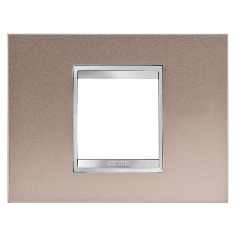LUX plate - 2 gang - Metal - Pearly Bronze
