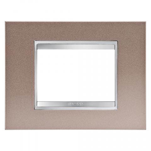 LUX plate - 3 gang - Metal - Pearly Bronze