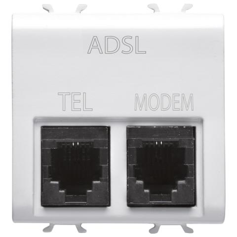 Double ADSL telephone socket
