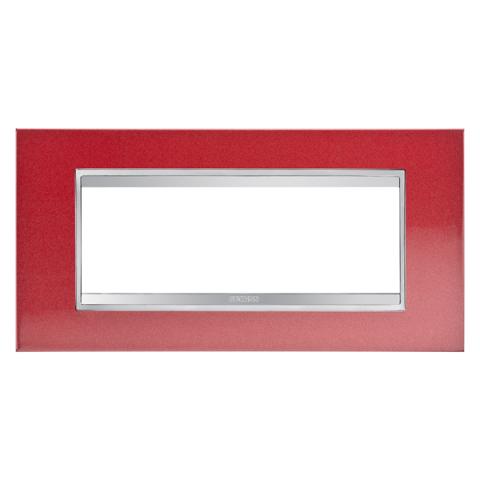 LUX plate - 6 gang - Metal - Glamour Red